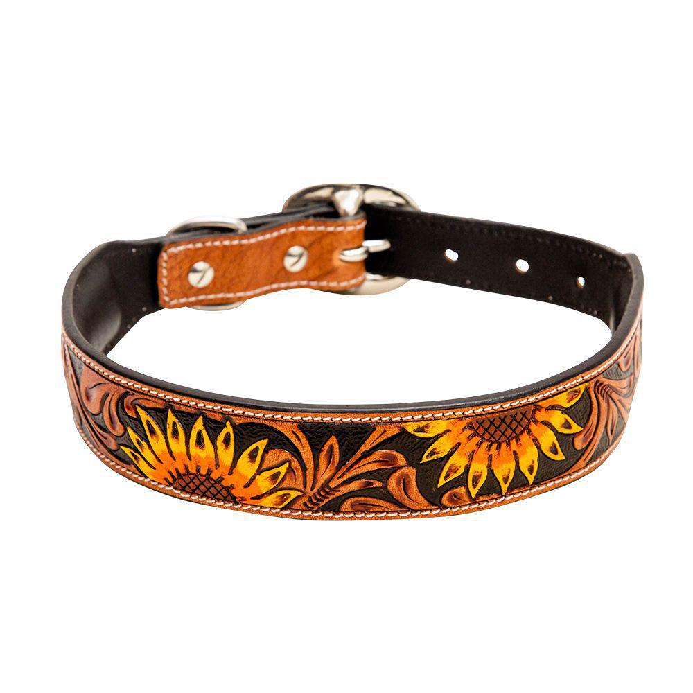 Zoomper Hand-Tooled Leather Dog Collar S-6887