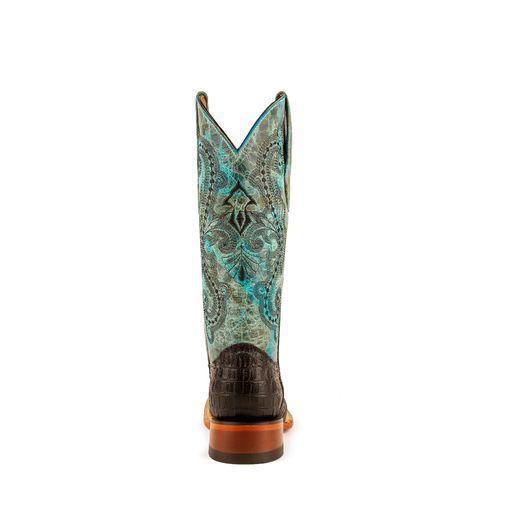 Ladies Print Caiman Stampede Blk/Turq S-Toe
