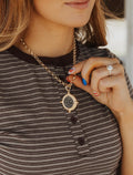 Bee Necklace Coin Jewelry French Matte Gold Boutique
