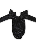 LONG SLEEVE VELVET BLACK LEOTARD/ROMPER