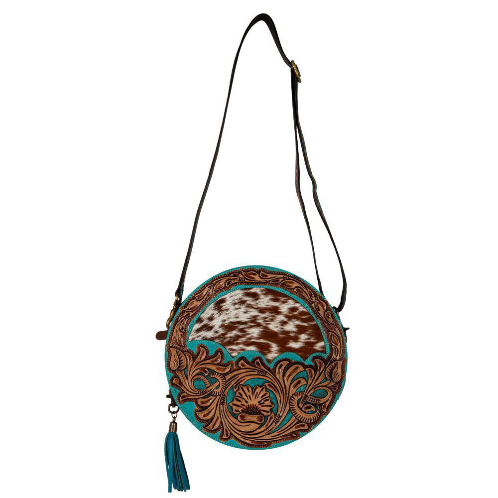 Desert Rain Hand-Tooled Round Bag S-8097