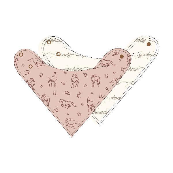 BANDANA BIB 2-PACK - RODEO ROSE