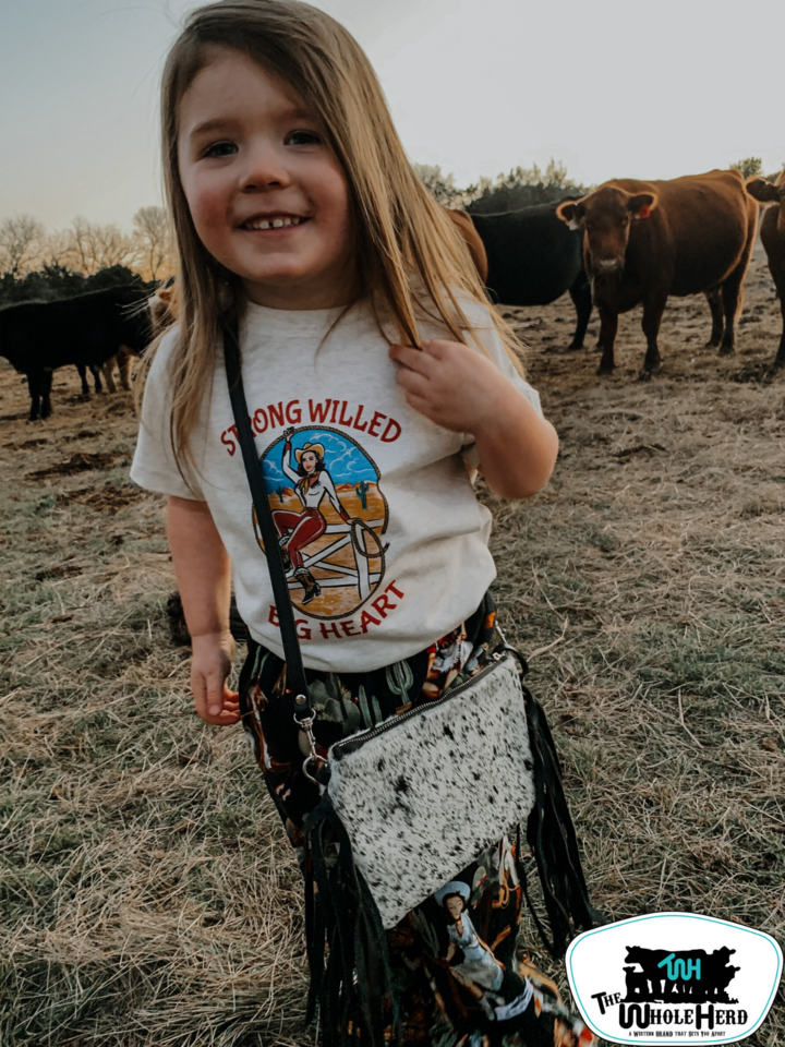 STRONG WILLED BIG HEART LITTLES + GIRLS WESTERN SHIRT