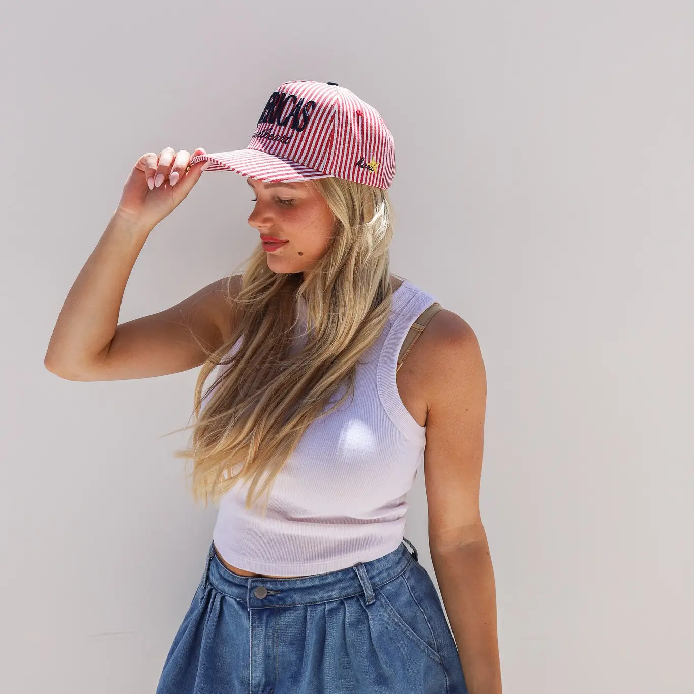 America's Sweetheart Striped Trucker Hat