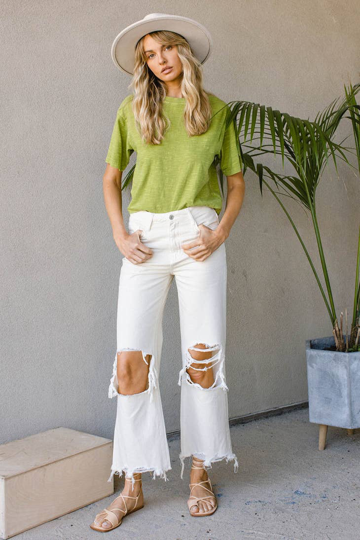 90'S VINTAGE CROP FLARE - BLUSHING