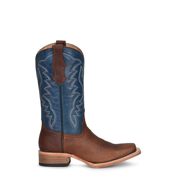 TN BROWN/BLUE EMBROIDERY SQ. TOE J7103