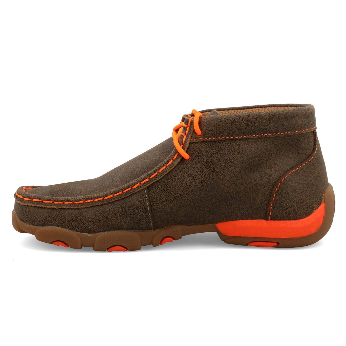 YOUTH DRIVING MOCCASINS - BOMBER/NEON ORANGE YDM0006