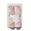 Burp Cloth Set - Pink Storks/Gingham