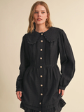 Doll Collar Button Down Mini Dress