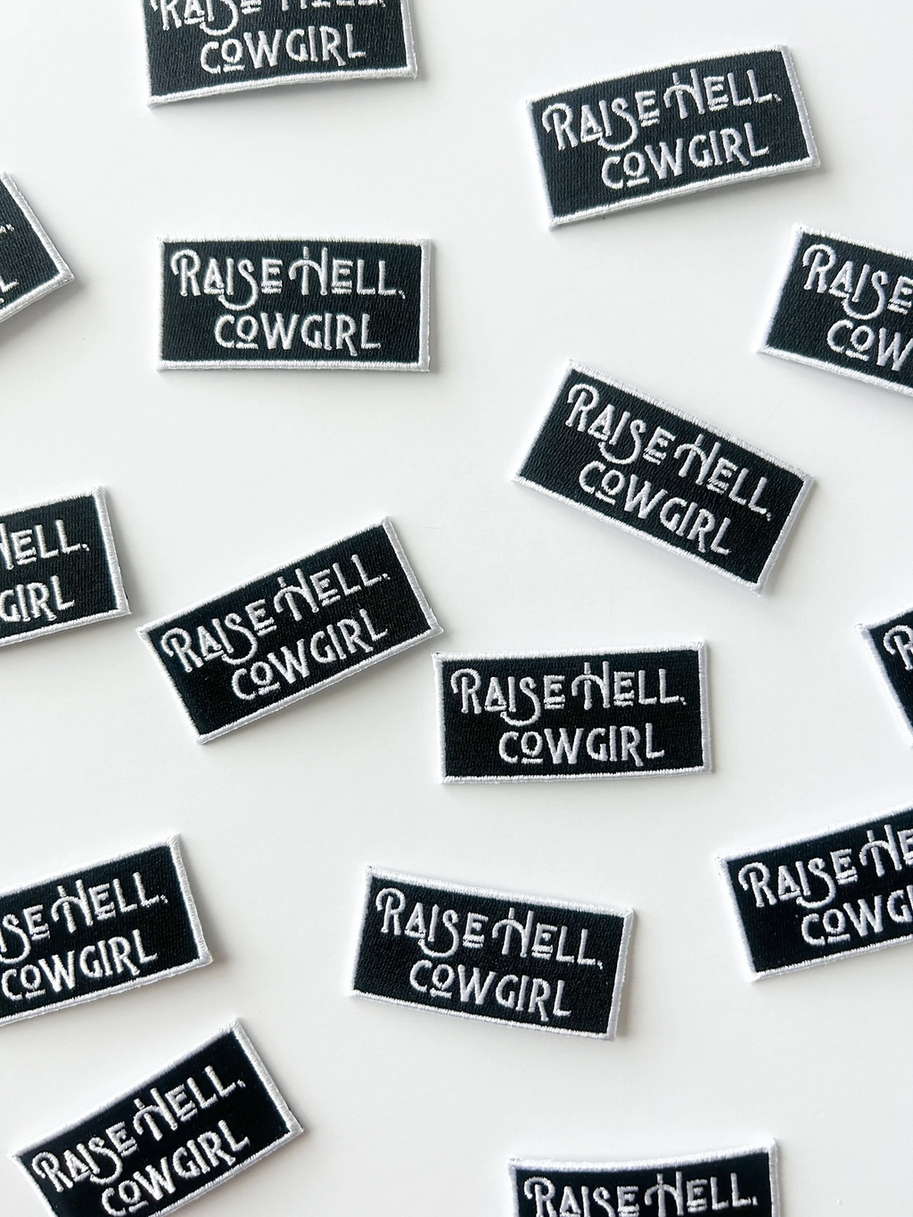 Black Raise Hell Cowgirl Patch Embroidered