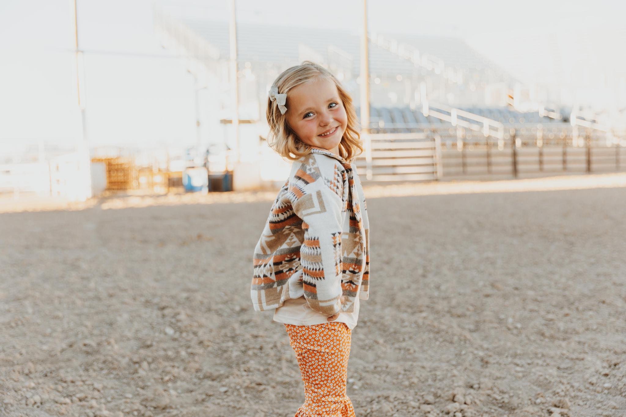 KIDS AZTEC PRINTED SHACKET - KHAKI