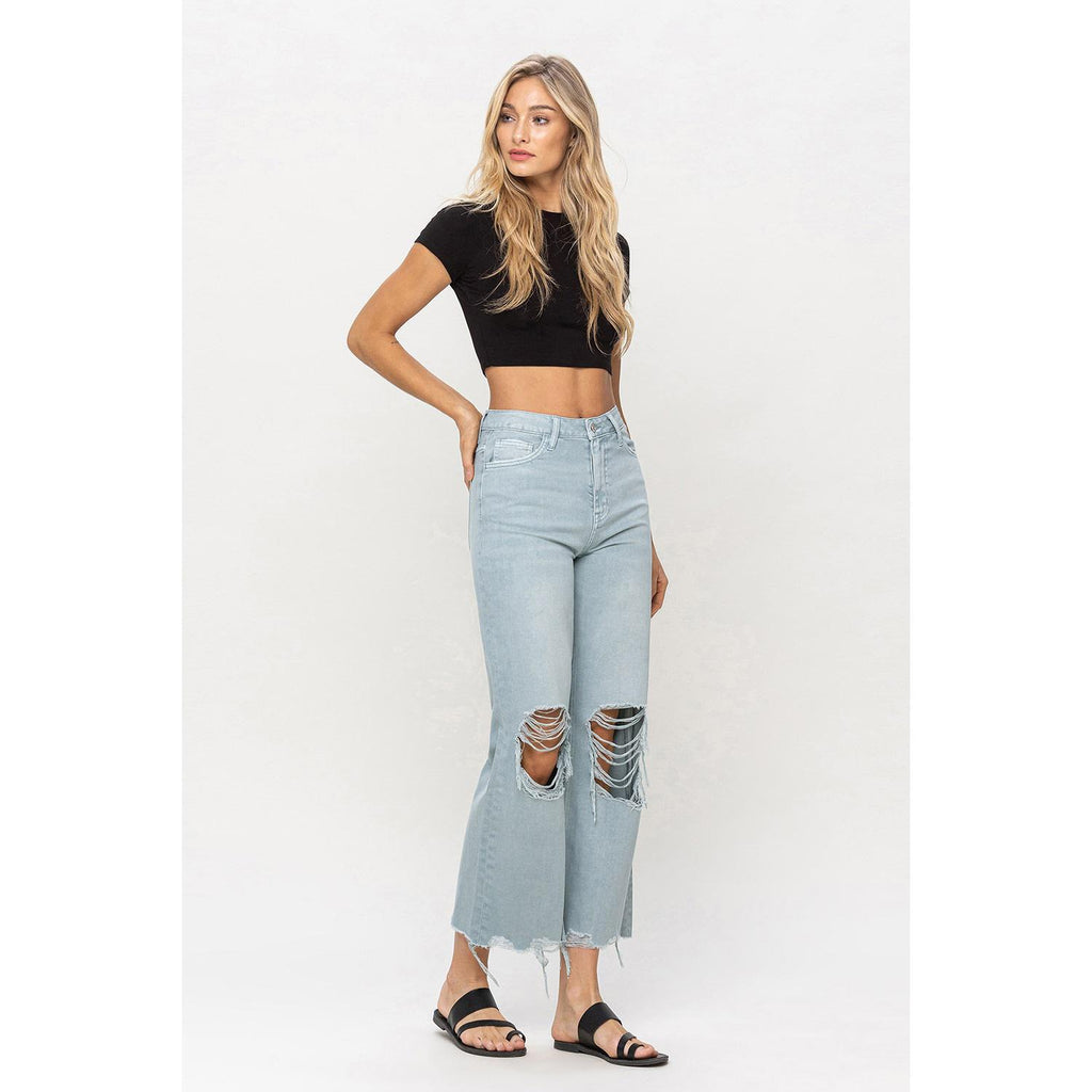 90S VINTAGE CROP FLARE - CLOUD BLUE