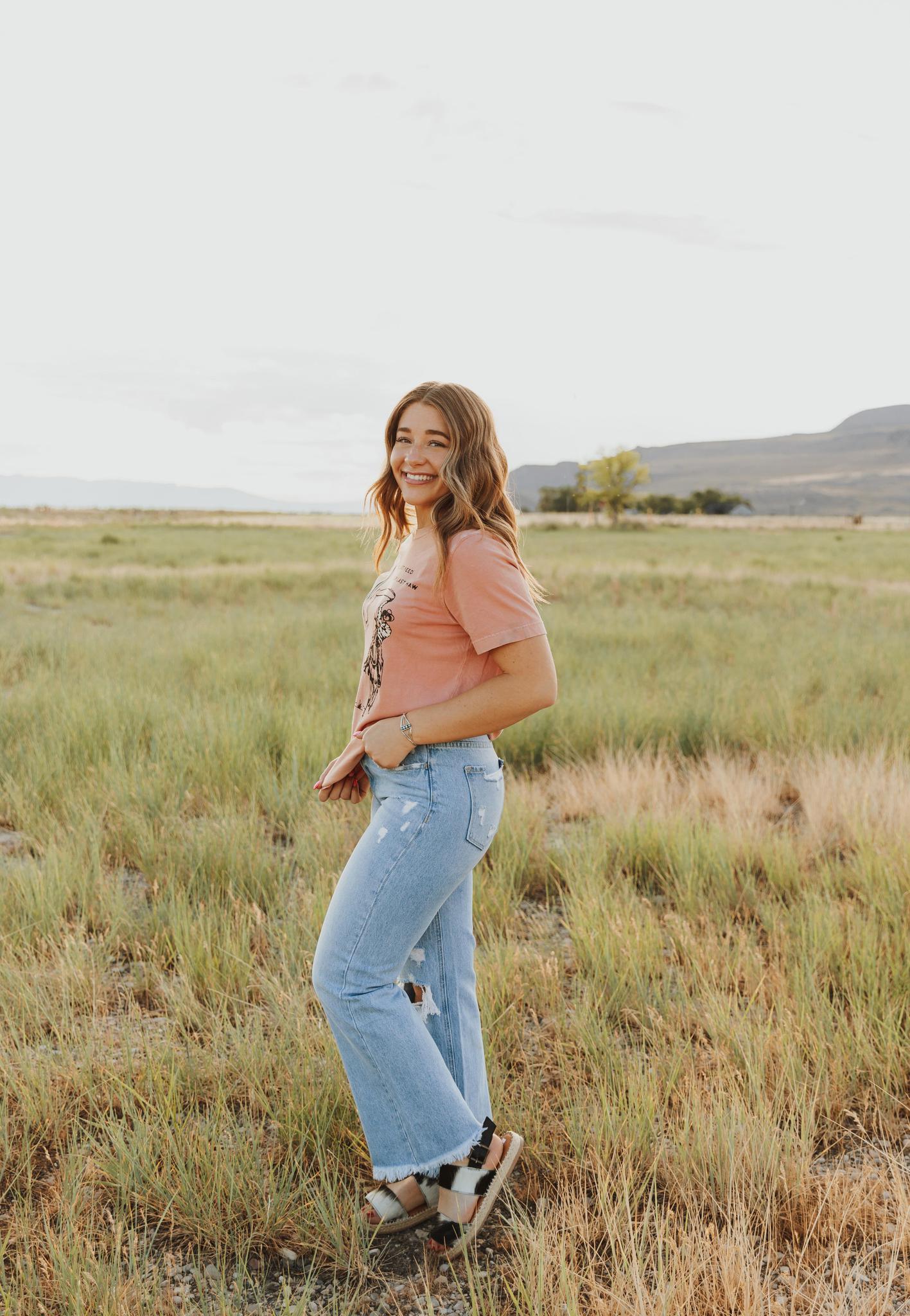CACTUS COWBOY SHORT SLEEVE GRAPHIC TEE - MINERAL BURNT ORANGE