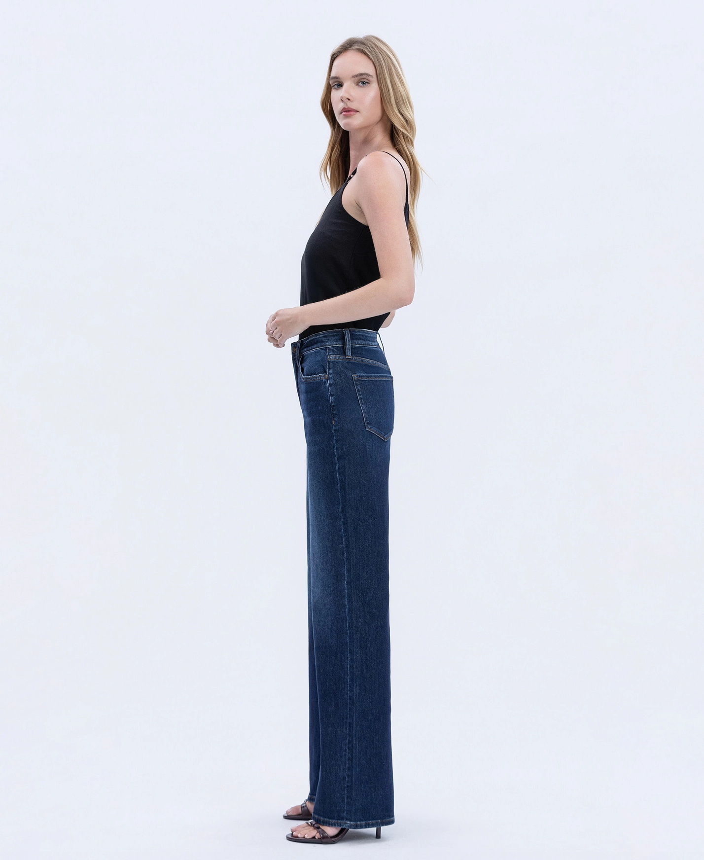 Super High Rise Full Length Wide Jeans T6937