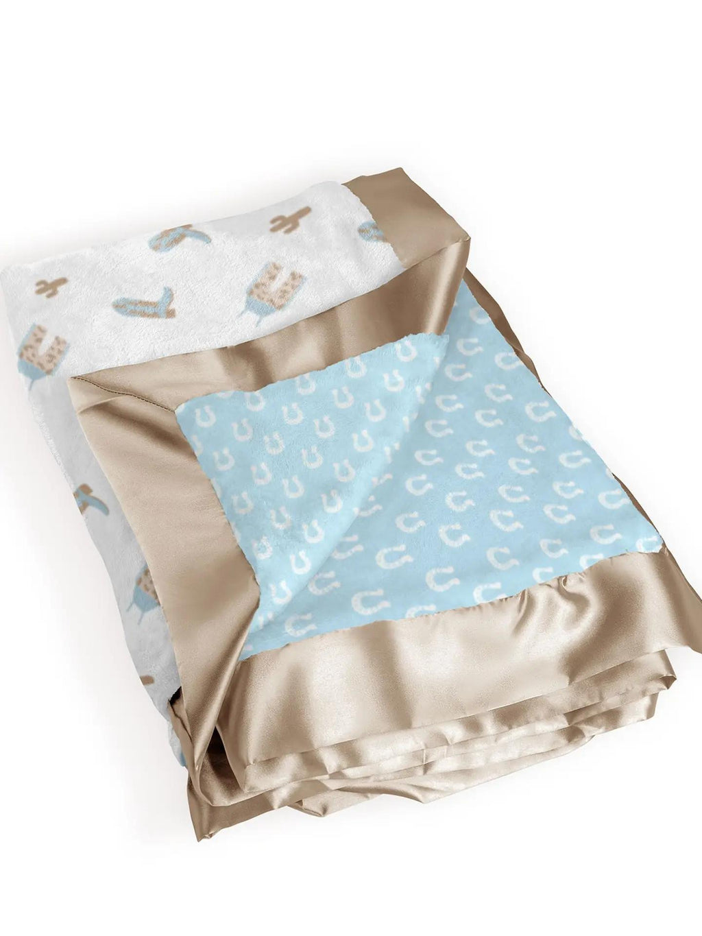 Reversible Baby Blanket Howdy Partner - Blue