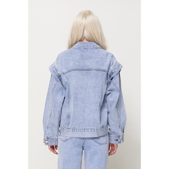 BOYFRIEND DENIM JACKET W SHOULDER DETAIL