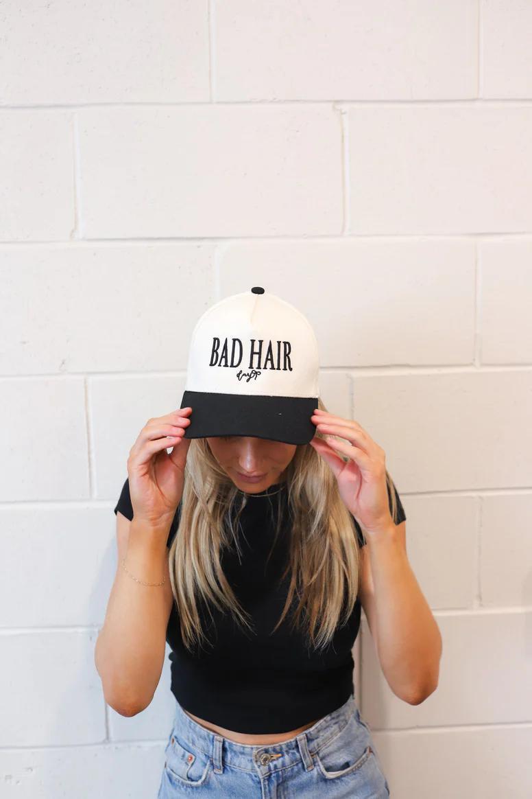 BAD HAIR DAY TRUCKER HAT - BLACK