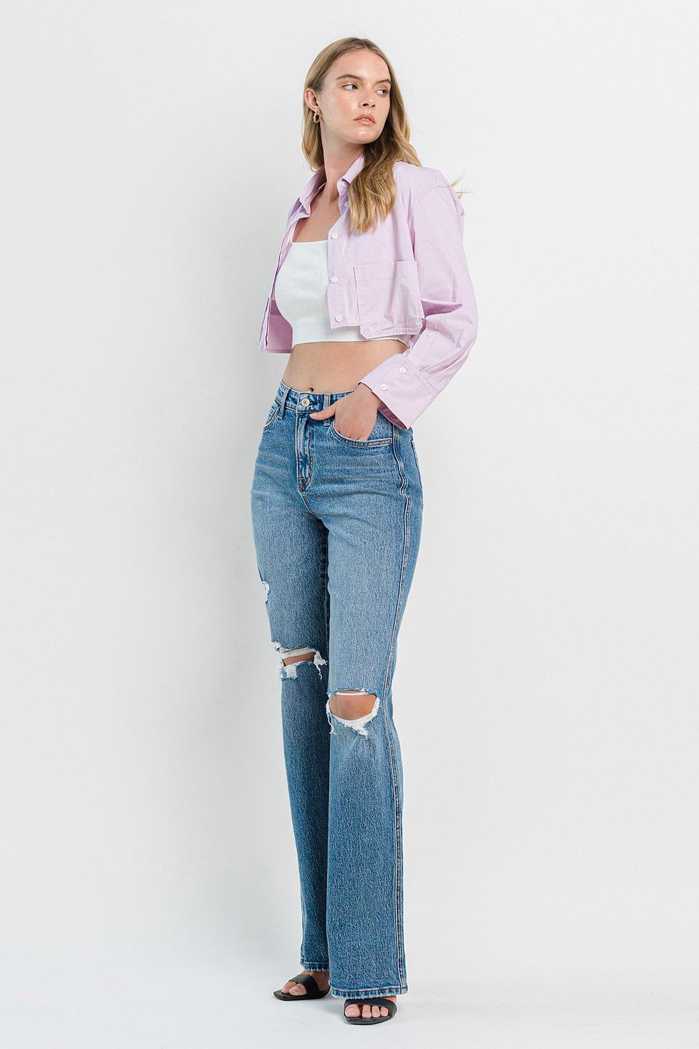 90's Vintage Super High Rise Flare Jeans
