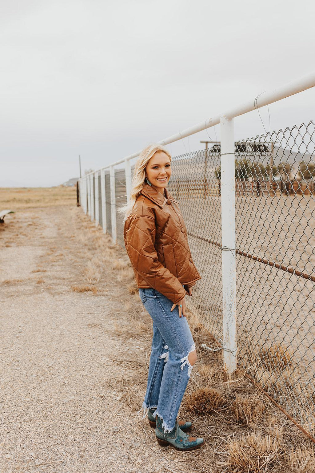 Faux Leather Quilted Jacket