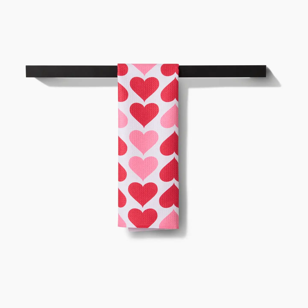 Blushing Hearts Tea Towel