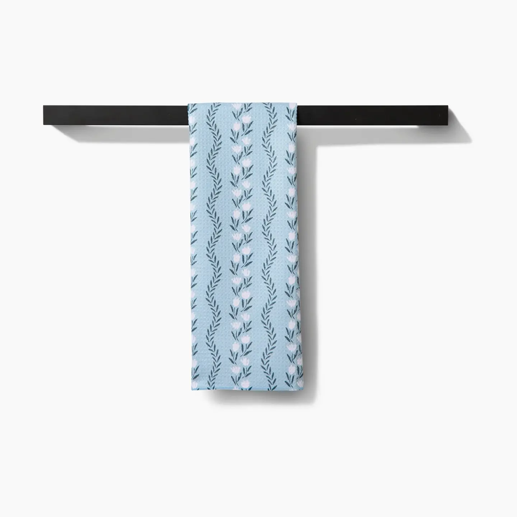 Vintage Floral Stripe Tea Towel