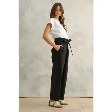 Twofer Jumpsuit - BLACK/WHITE