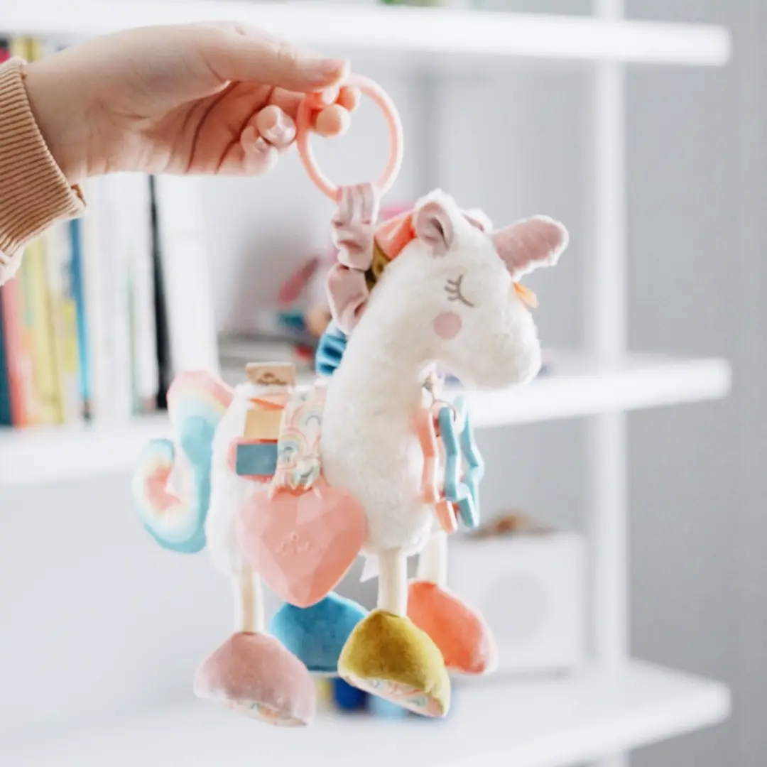 Itzy Friends Link & Love™ Activity Plush with Teether Toy - UNICORN