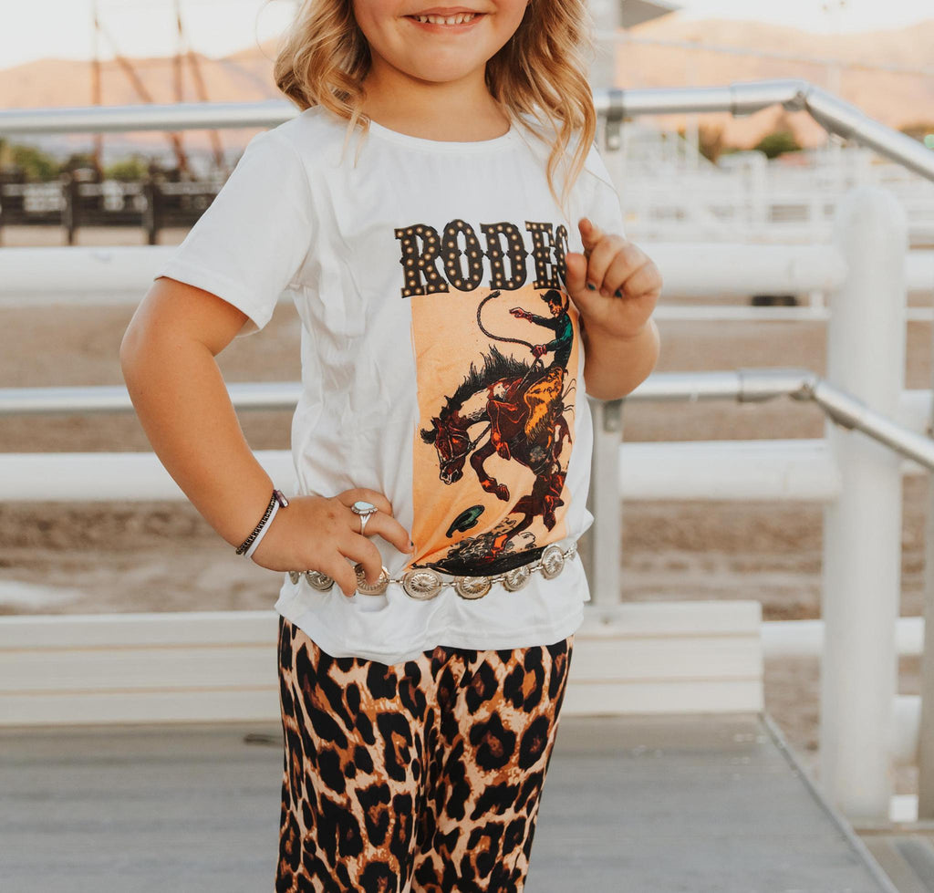 RODEO GRAPHIC AND LEOPARD PANT SET