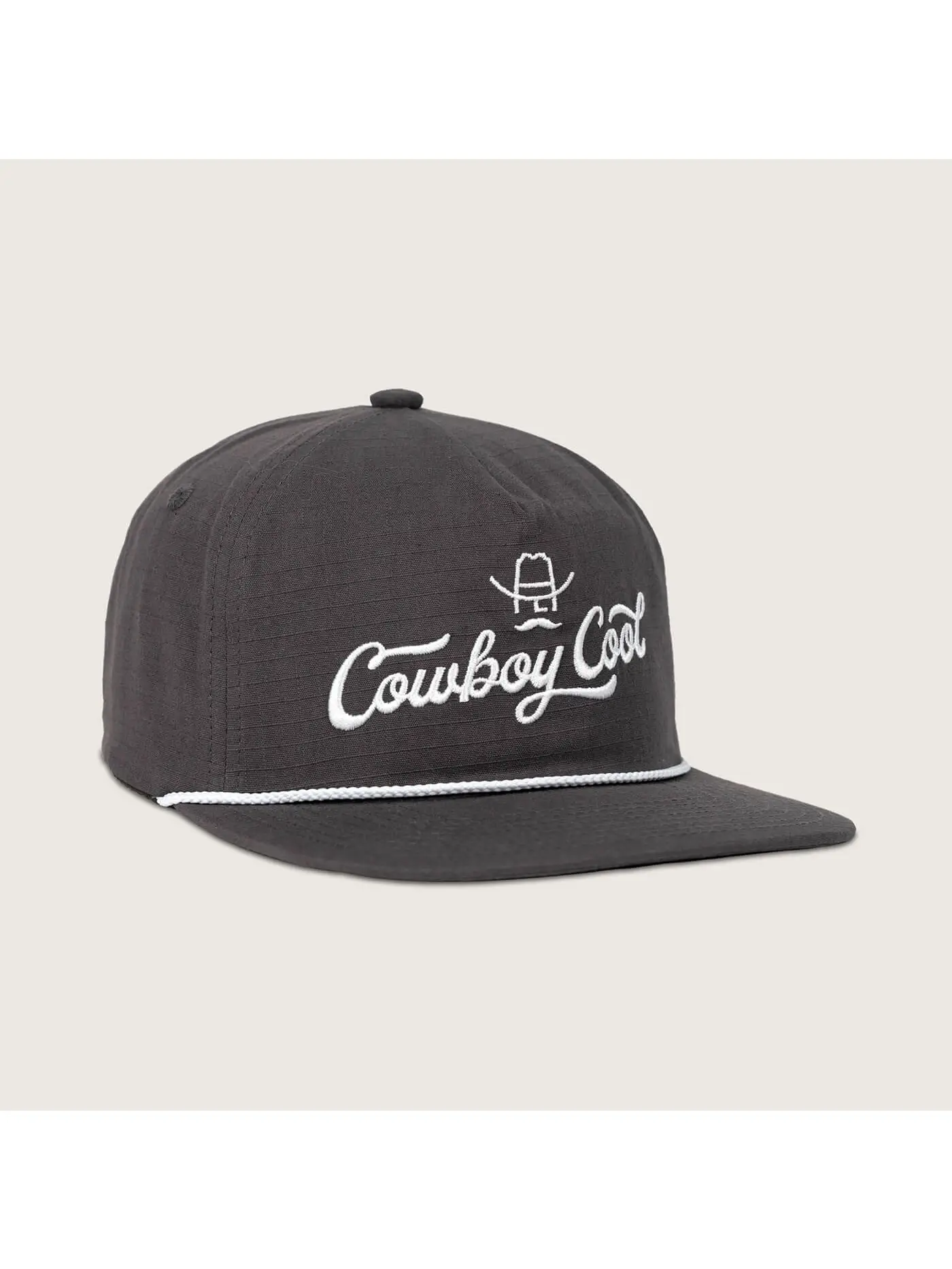 Cowboy Cool Ranger Flat Bill Rope Hat - Slate