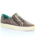 LD BROWN EMBROIDERY & ZIPPER SNEAKER E1551