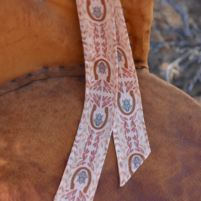 Western Harvest in Dusty Rose Silk Twilly Cowgirl Scarf