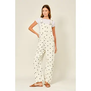 Slouchy Relax Fit Denim Overall - POLKA DOT