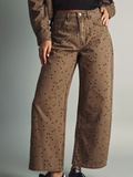 Polka Dot Patterned Barrel Pants