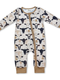 Long Sleeves Cows Baby Kids Zipper Romper