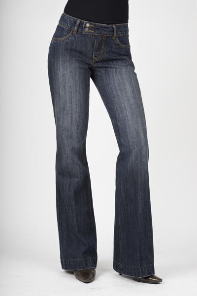 WOMENS JEAN STRETCH DENIM FABRIC 214 CITY TROUSER/ DARK WASH - (REG ONLY) 11-054-0202-0030 BU