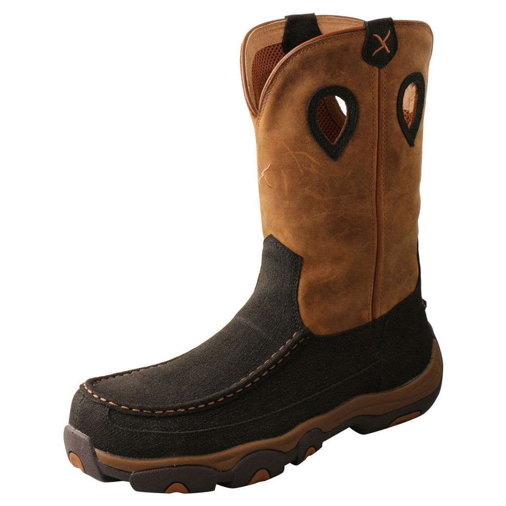 11" Work Pull On Hiker Boot - Charcoal & Tan MHKBN01