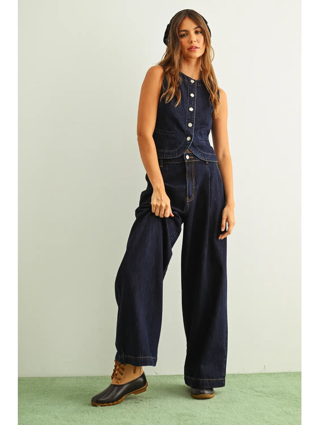 Indigo Wide Leg Denim Pants