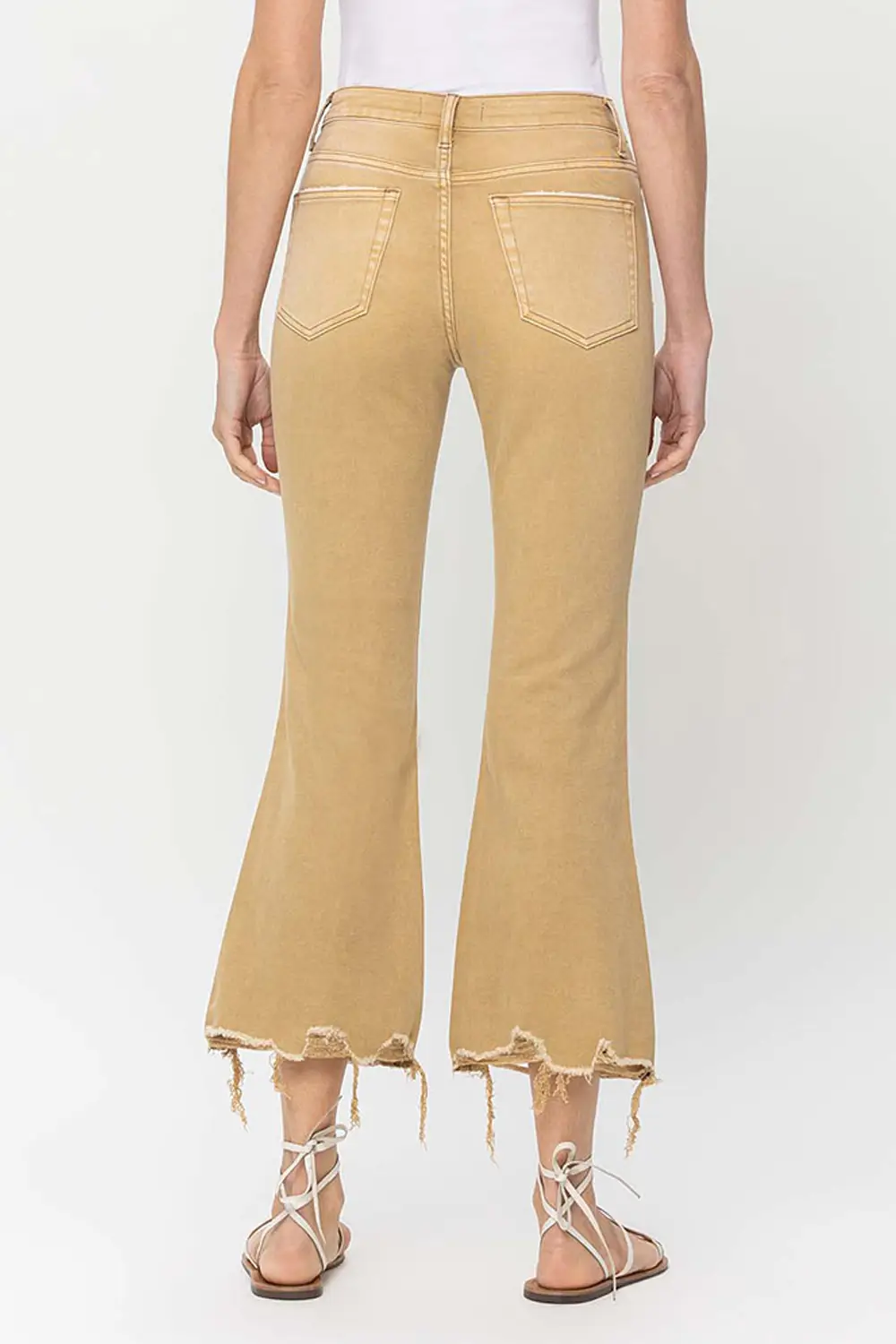 VINTAGE HIGH RISE CROP FLARE - CROISSANT