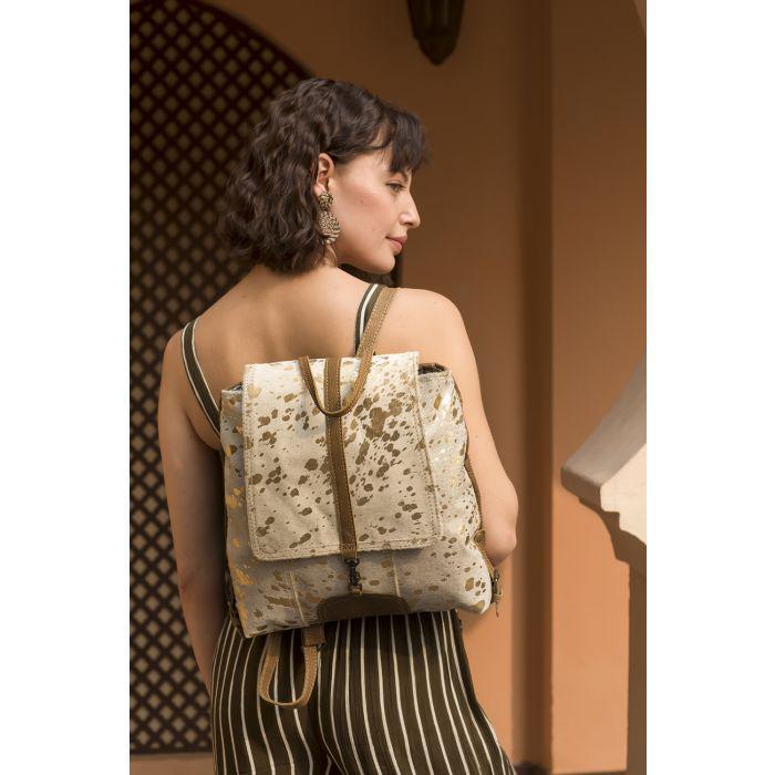 SILVERY TOUCH LEATHER & HAIRONG BAG S-2005