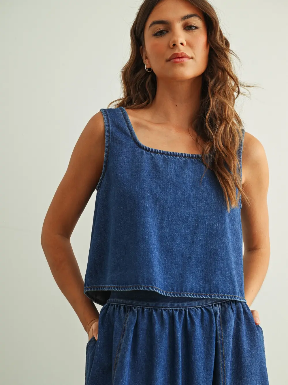 Soft Denim Sleeveless Top