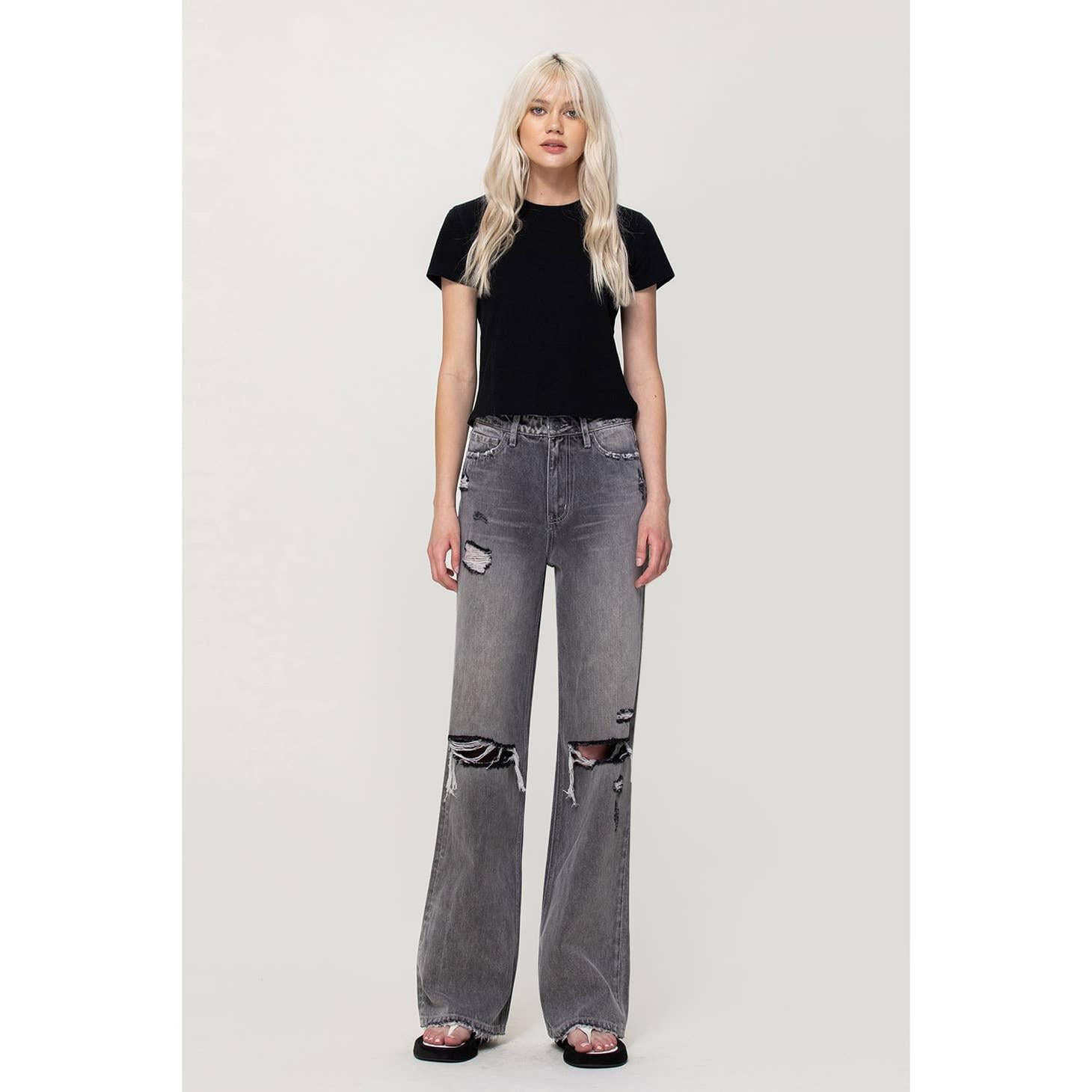 90'S VINTAGE FLARE JEANS | GRANITE