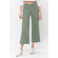 HIGH RISE CROP WIDE LEG | ARMY GREEN