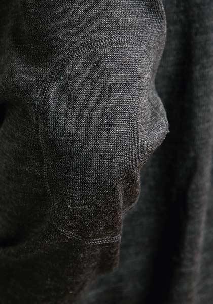 MENS SWEATER STETSON ELBOW PATCH KNIT IN GREY