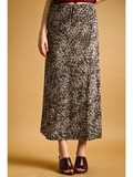 Leopard Printed Stretch Maxi Skirt