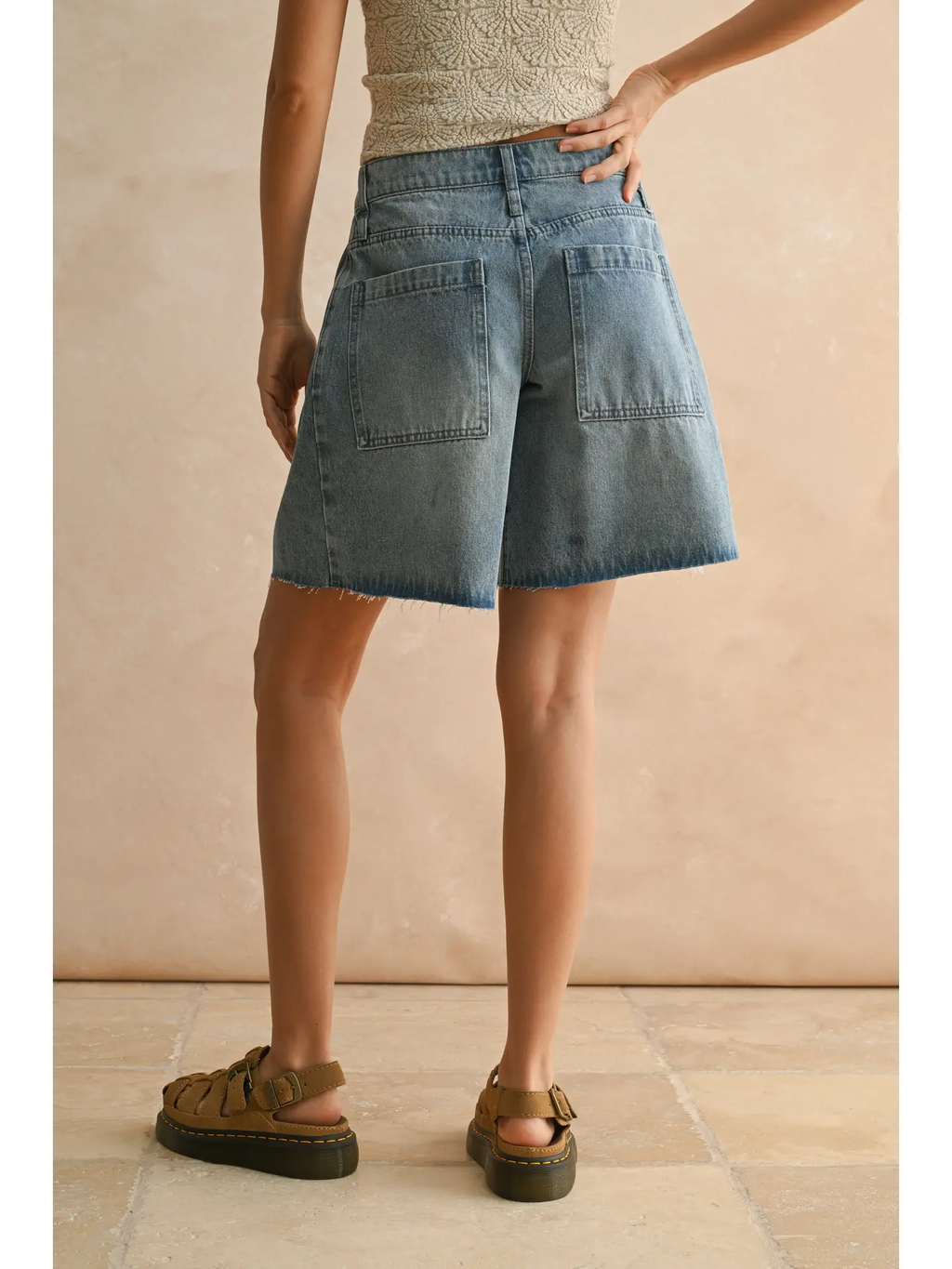 Relaxed Bermuda Denim Shorts