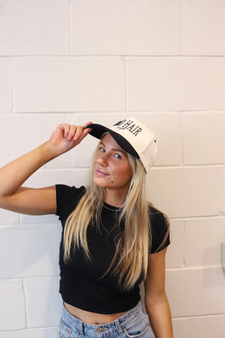 BAD HAIR DAY TRUCKER HAT - BLACK