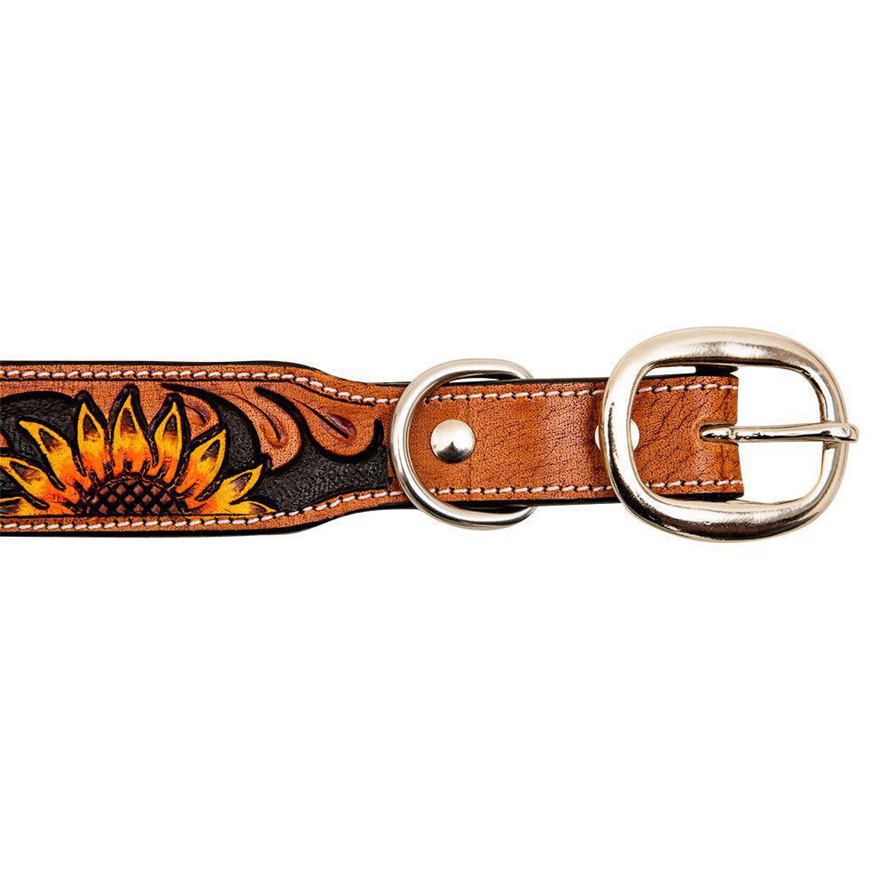 Zoomper Hand-Tooled Leather Dog Collar S-6887