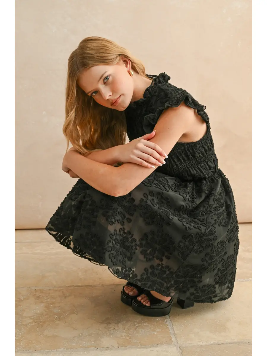 Velvet with Lace Combo Dress