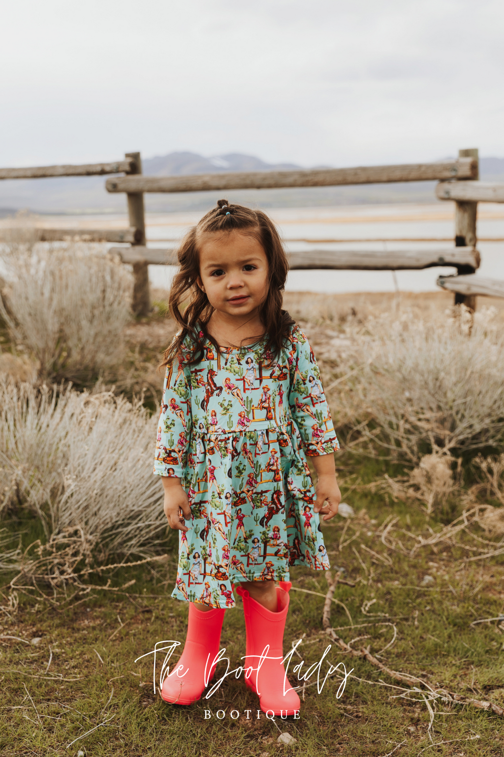 Atomic Pink Kid's All Weather Rubber Cowboy Boots