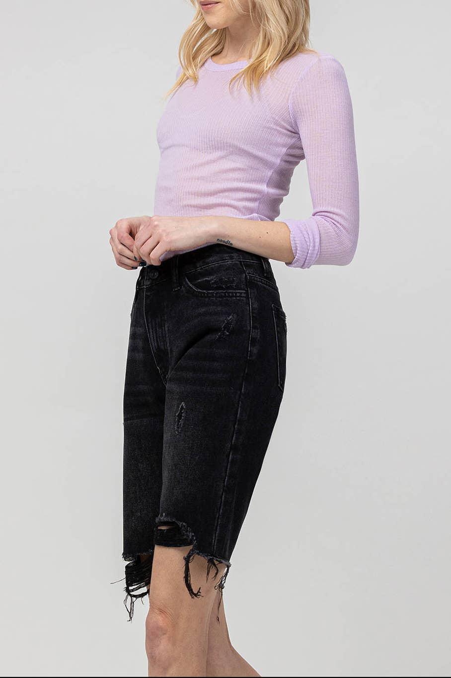 SUPER HIGH RISE BERMUDA RELAXED SHORTS | TAMMIE
